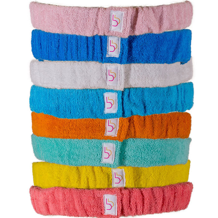 Original Boobie Bands stacked in 8 color options